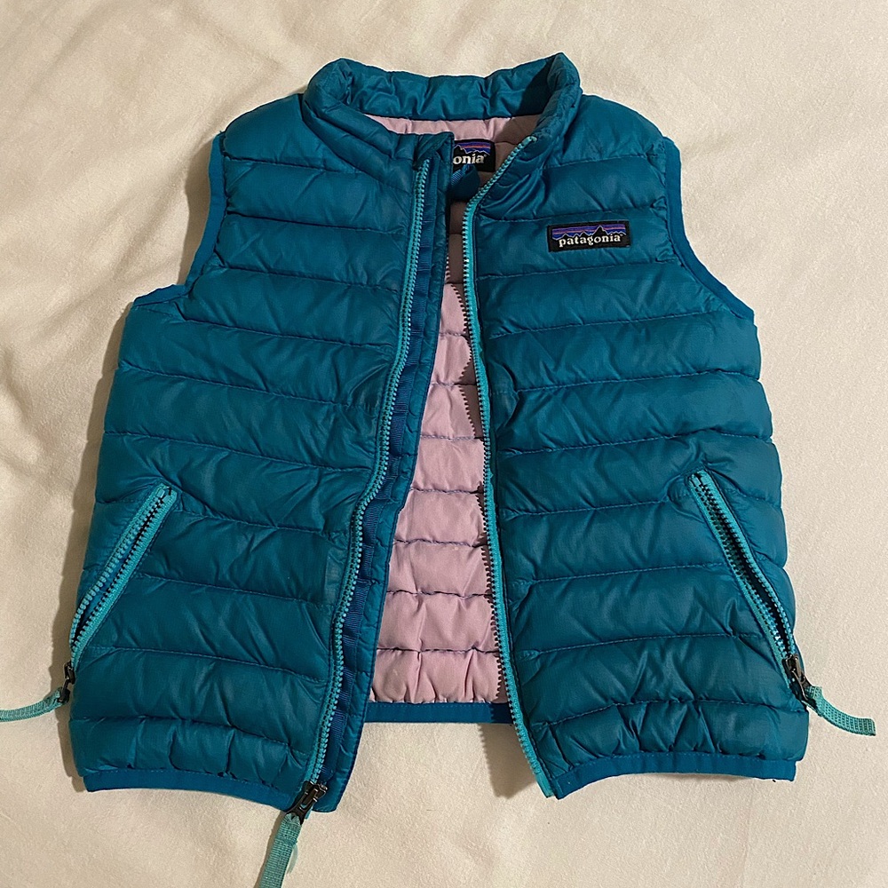 Patagonia kids vest Teal/pink
